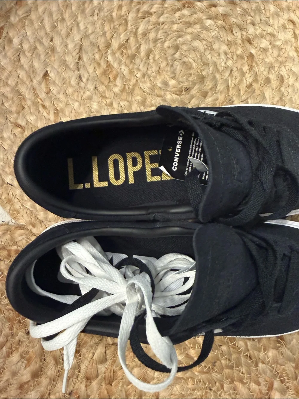 Converse Black Low-Top Sneaker with Gold Insole Detail - Picture 3 of 6
